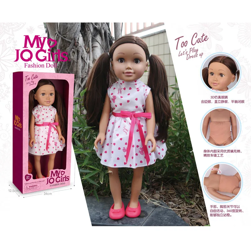 Manufacture 18 Inch Big Size Doll Girl Toy Lovely Girl Dressing Toys Plastic 3d Eye Joints Plastic Big Eyes Baby Doll