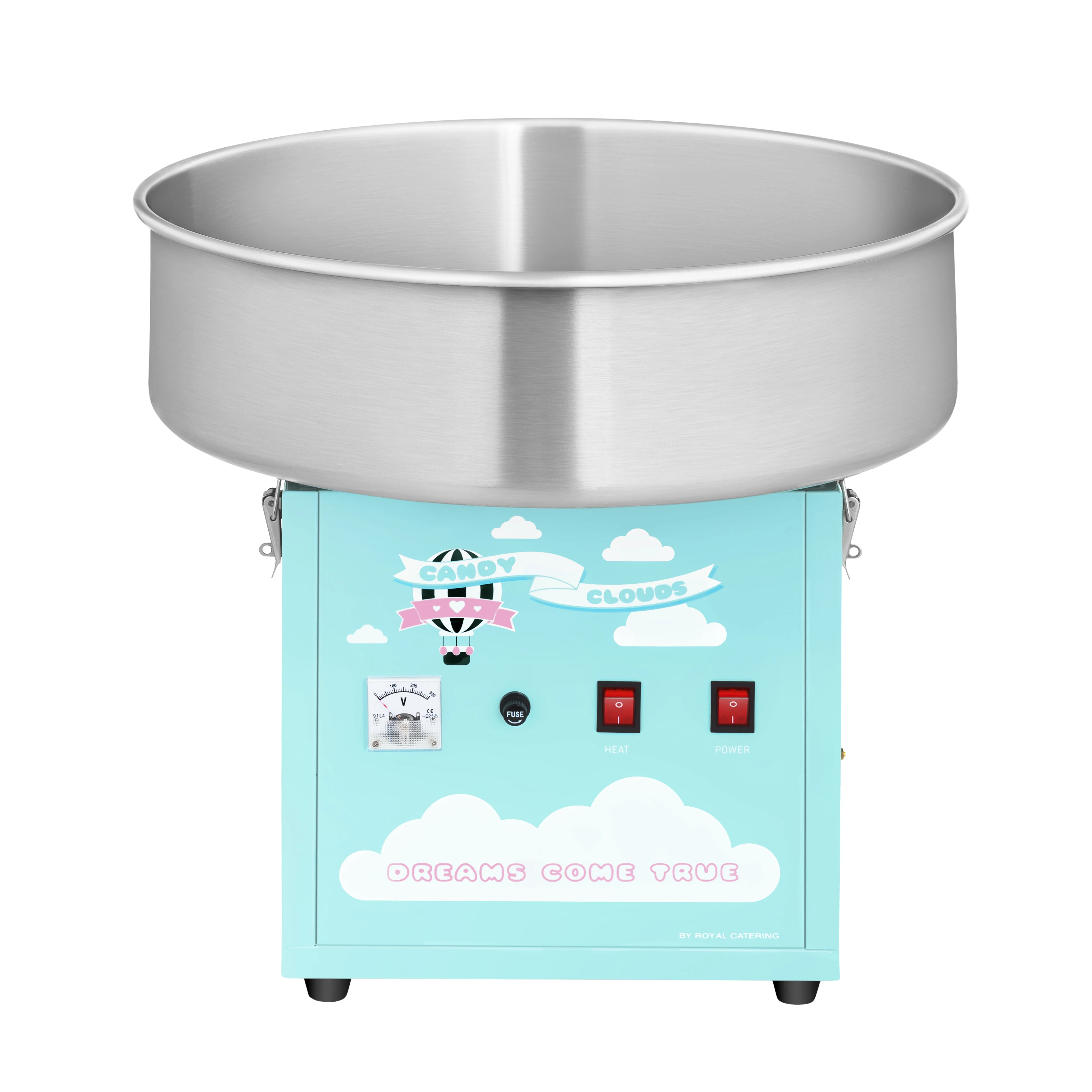 Premium German Quality Standards CE Certified 52cm 1200W Commercial Turquoise Candy Floss Machine Cotton Candy Maker