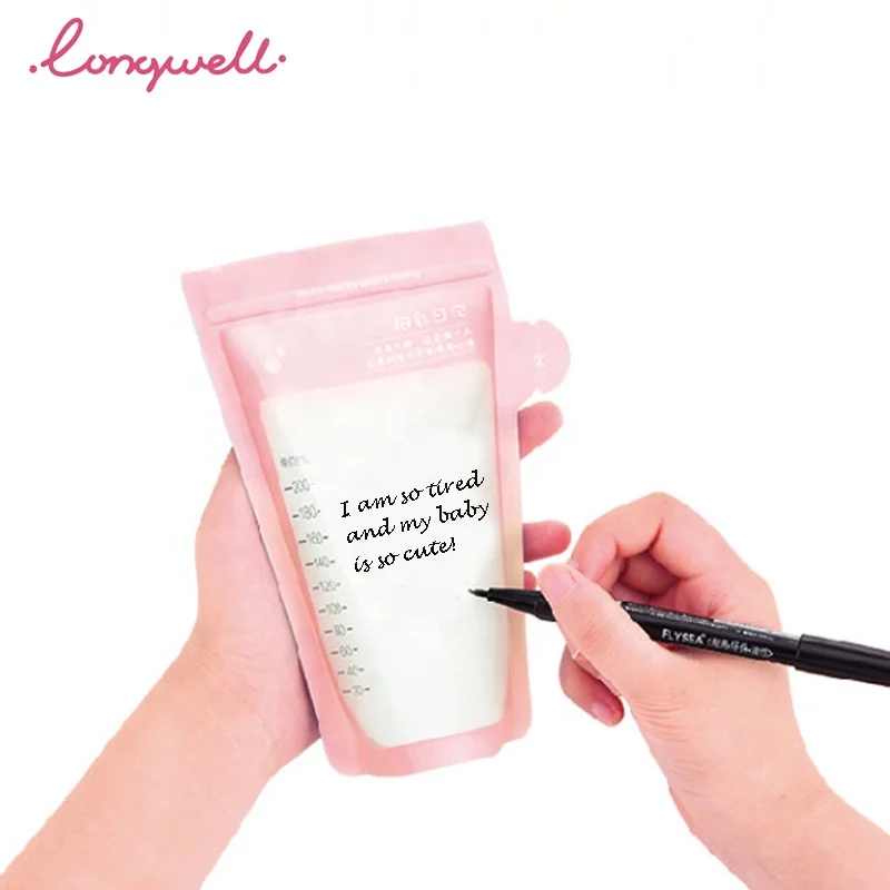 Ningbo Longwell Baby Food Storages Bag Disposable 2020 Custom Food Grade BPA Free Plastic PE PET Eco Breast Milk Storage Bags