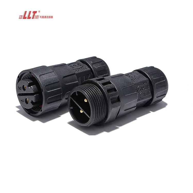 llt 2 pin wire  M25 Electric assembly Male Female Led Nylon watertight connector