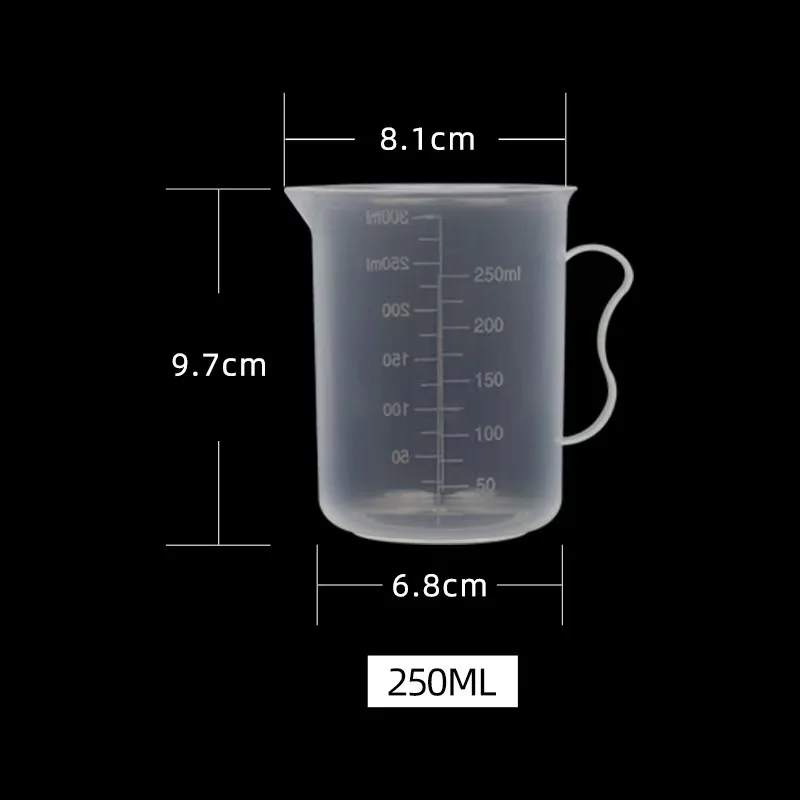 OEM Kitchen PP Plastic Cups with Handle Single Wall Beaker Jug in Various Styles and Capacities for Measuring