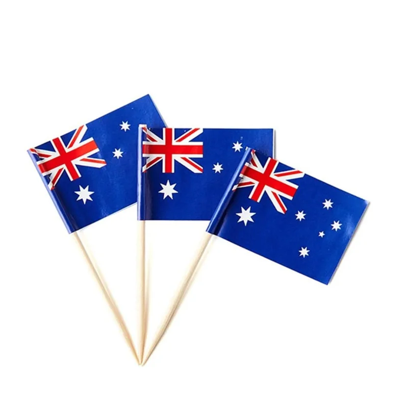 
Biodegradable hamburger flag Disposable Bamboo toothpick Flag Disposable Bamboo cocktail Flag 