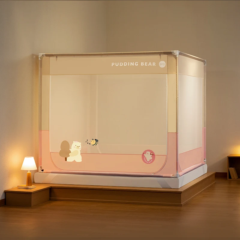 Medoga Cartoon Travel bedrail Bumper Folding Bebe Playpen Barrie General Soft Gate Queen Size Guardrail