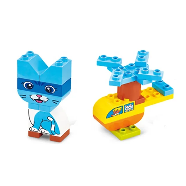 
Funny Educational 4 In 1 Mini Cat Airplane Style Plastic DIY Kids Building Bricks Toy Blocks 