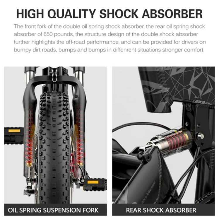 EU US Warehouse CE City Road Folding ebike 48V 1000W Powerful 17.5AH 20inch Fat Tire Fatbike Electric Bicycle Electric Bike