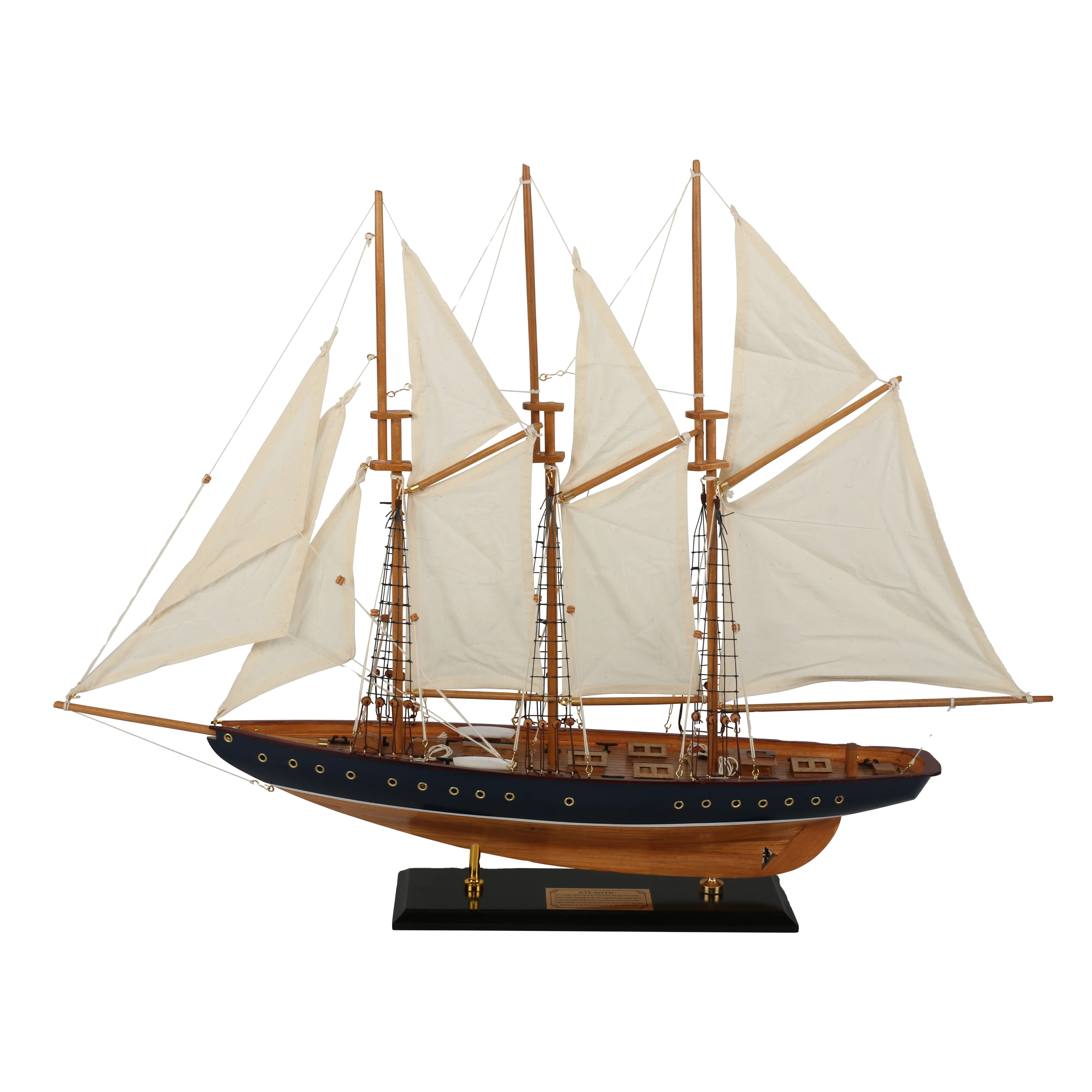 72cm Nautical Antique Atlantic wooden sailboat model scale model ship schooner wooden model ship maritime home decoration
