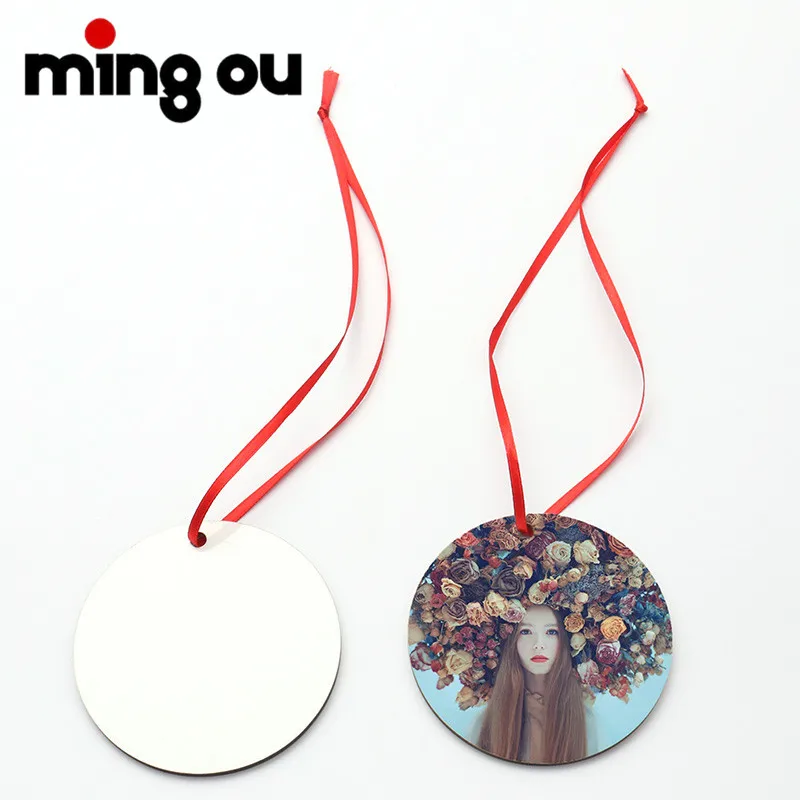 Hot Sale Custom MDF Christmas Ornaments Sublimation Blank For Home Decoration