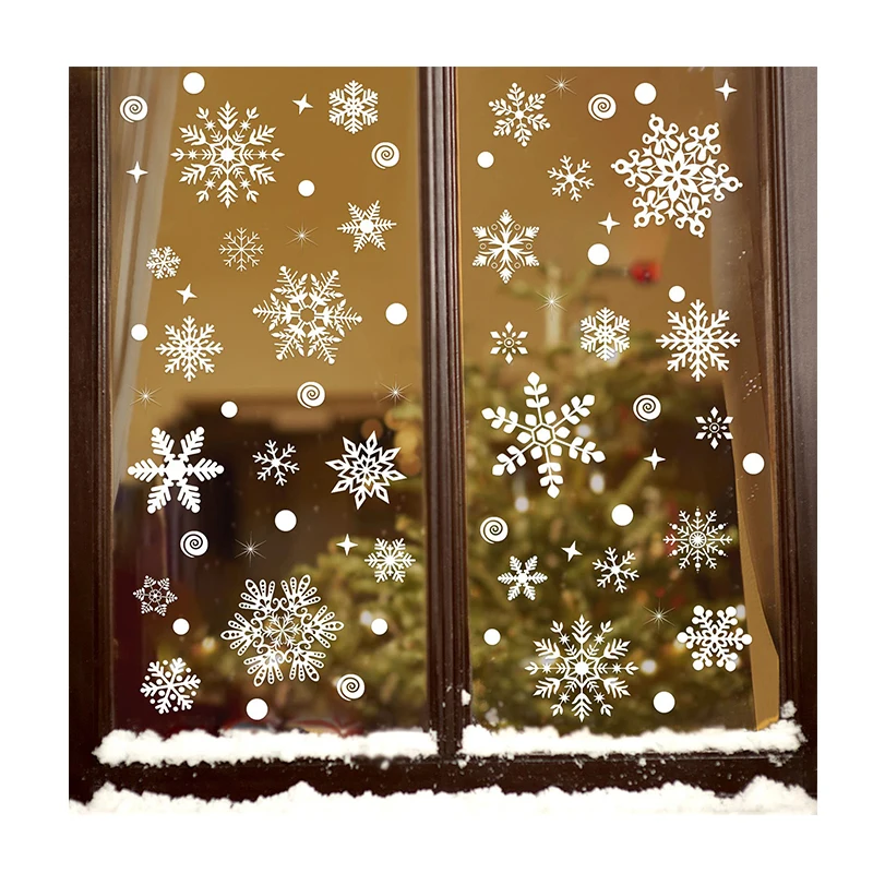 2023 дешевые рекламные праздничные декоративные декорации Хэллоуин Рождество и Новый год стеклянные наклейки на окна заказ