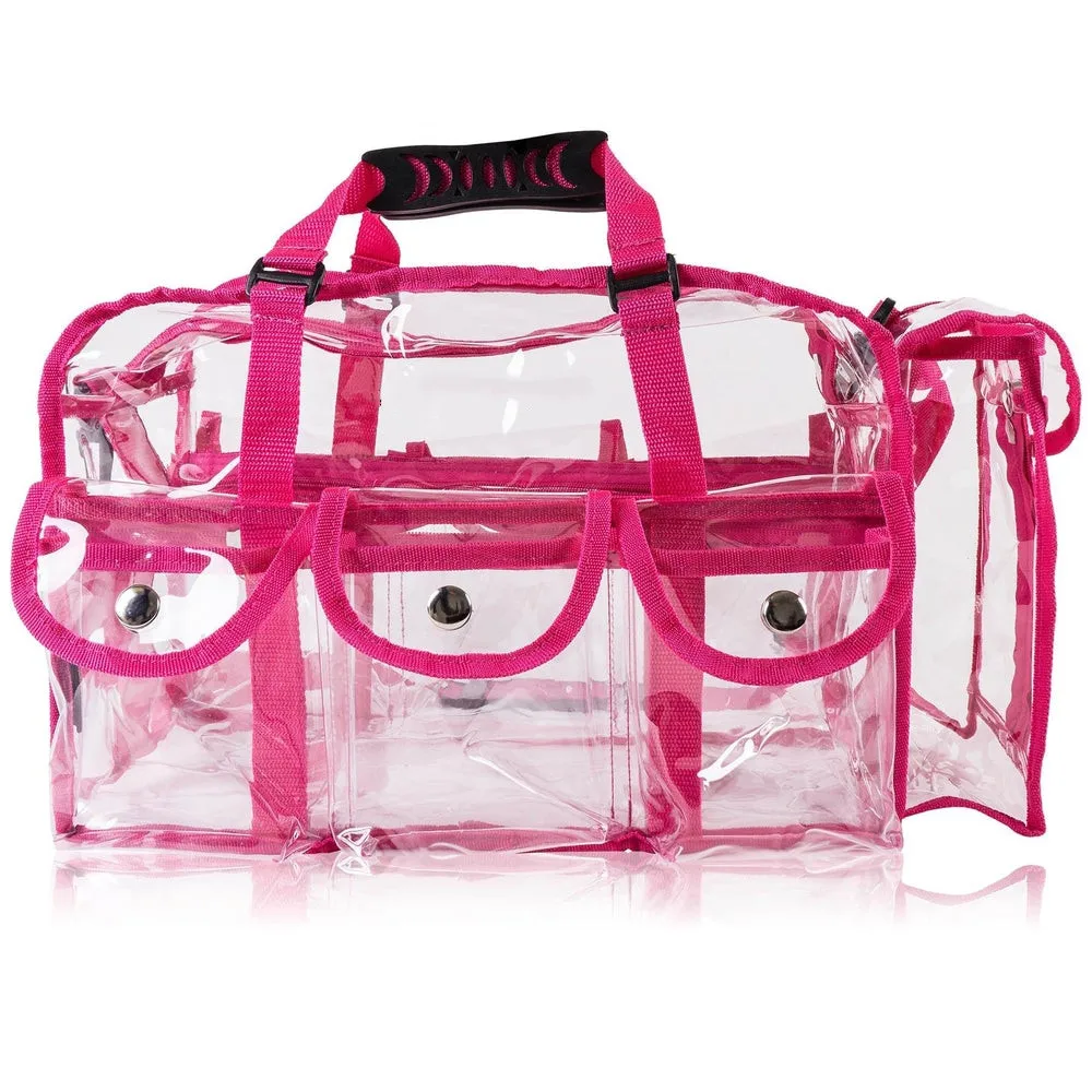 Wholesale Professional Waterproof Transparent Clear PVC Travel Makeup Cosmetic Bag with 5 External Pockets