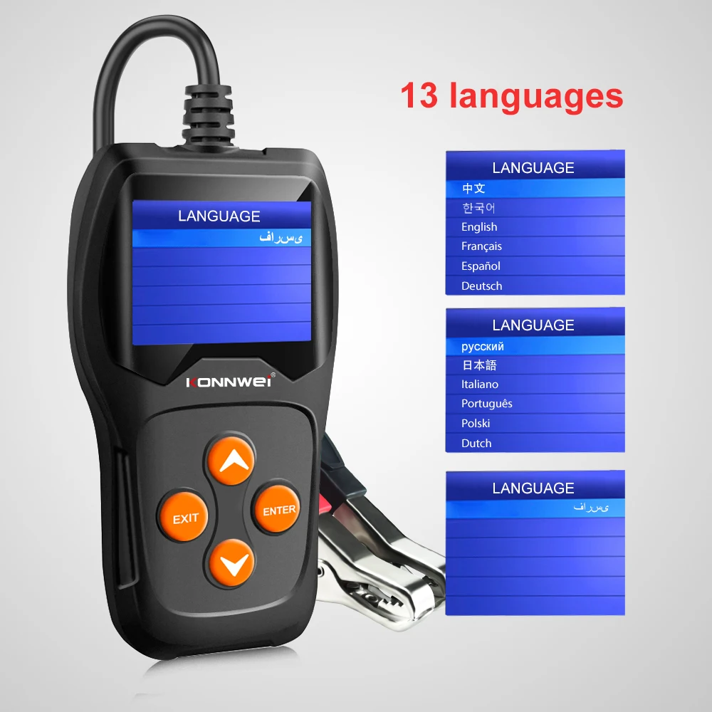 Konnwei 12v kw600 car battery tester for lead acid agm gel egb battery KONNWEI KW218 Auto Battery Tester