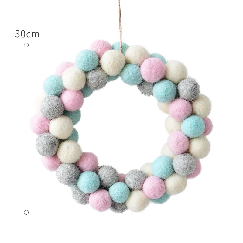 
Handmade custom felt ball garland christmas decoration 