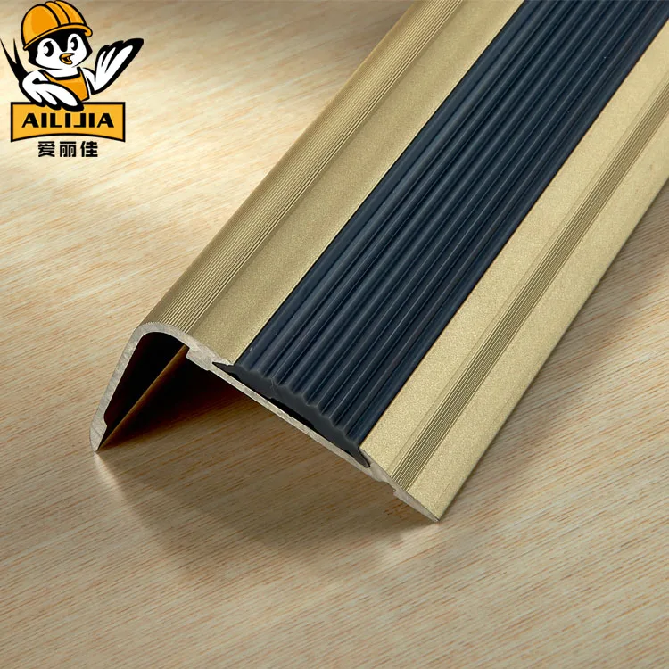 anodized carborundum antislip aluminium angle curved flooring stair nosing strips