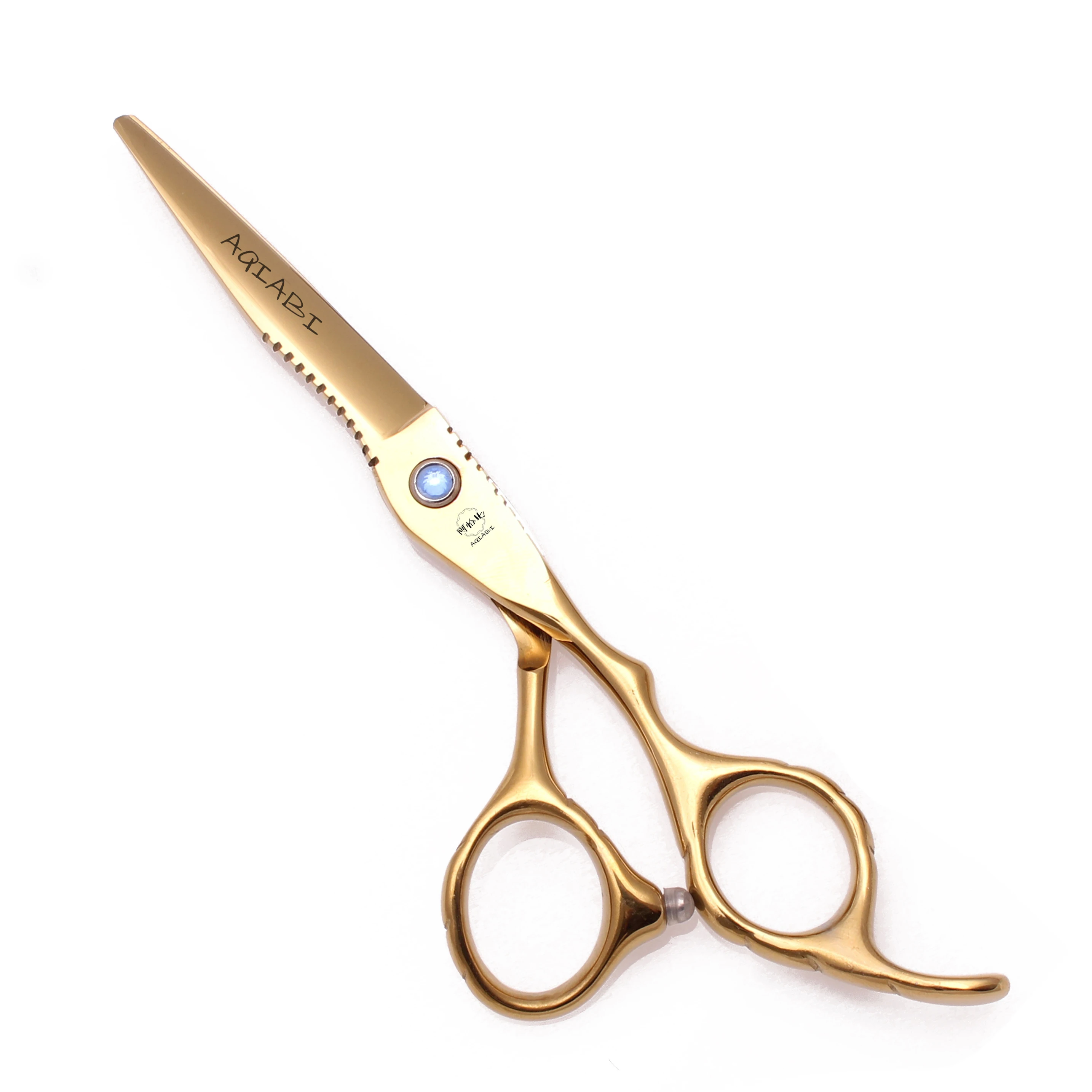 Ножницы AQIABI 440C золотые для стрижки волос, 5,5 дюйма, 6 дюймов, филировочные ножницы, парикмахерские ножницы A1011