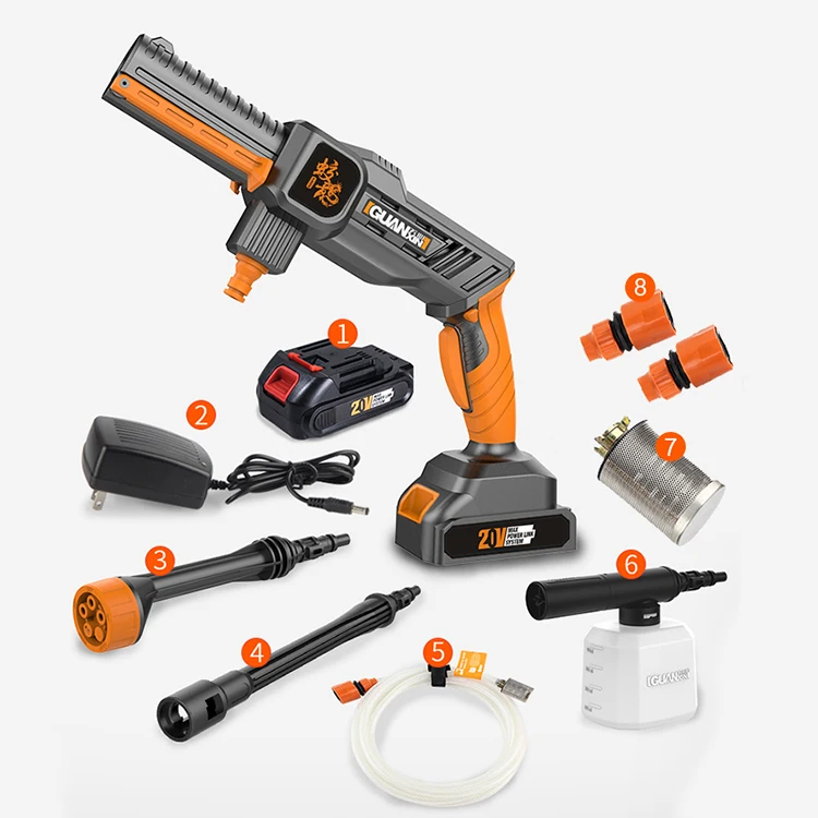 Portable Lavadero De Autos Water Pump Handheld Sprayer Wireless Auto Power Cordless Electric Car Wash High Pressure Water Gun