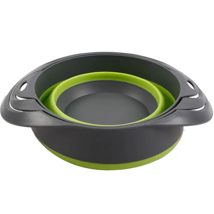 Kitchen Collapsible Silicone Strainer Drainer Set Folding Silicone Dish Drainer Kitchen Strainers Pasta Drainer