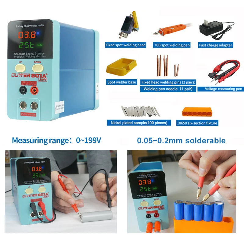 SUNKKO 801A+ 70B 240V/110V 11.6KW Spot Welders 0.3mm Automatic Manual Switching Spot Welders with 70A Standard welding pen model