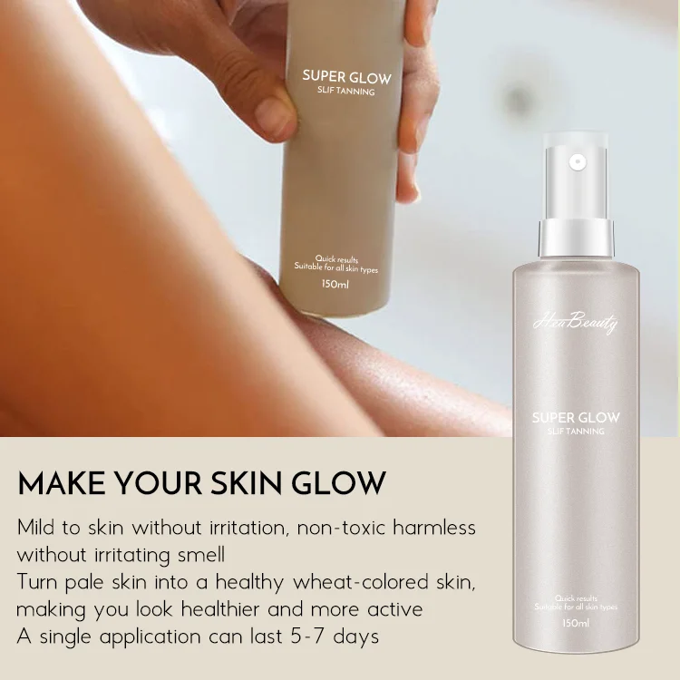 Private Label Organic Shimmering Glow Dry Oil Bronze Glitter Shine Tanning Body Serum Tanning Shimmer Oil Spray