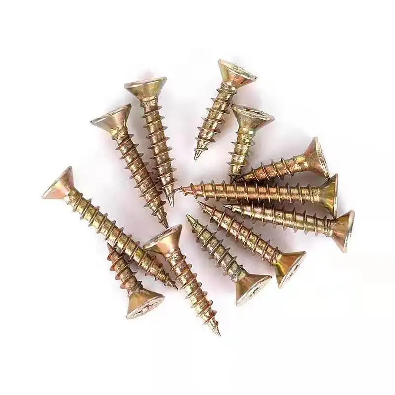Yellow Zinc Plated Long Chipoard Screw Flat Countersunk CSK Wood Screw Torx chipboard wood screw