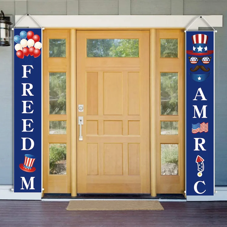 
wholesale independence day sign flag patriotic porch door porch banner for 4th of july party decor 
