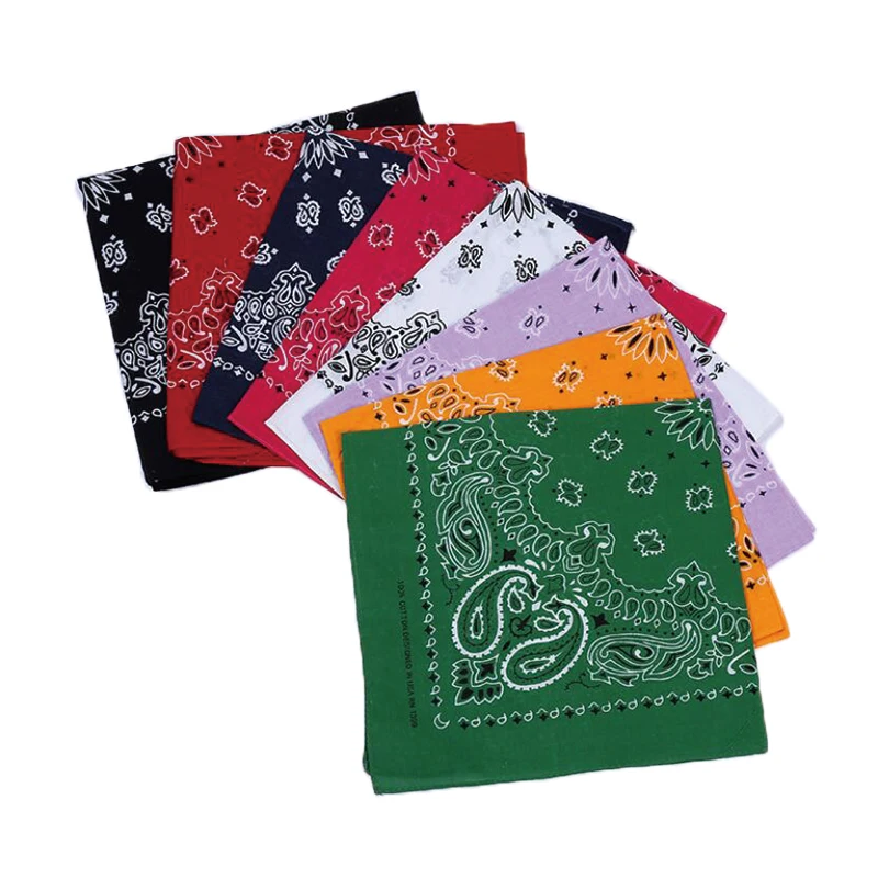 custom design print red ethnique face cotton hair head buff paisley bandana for women
