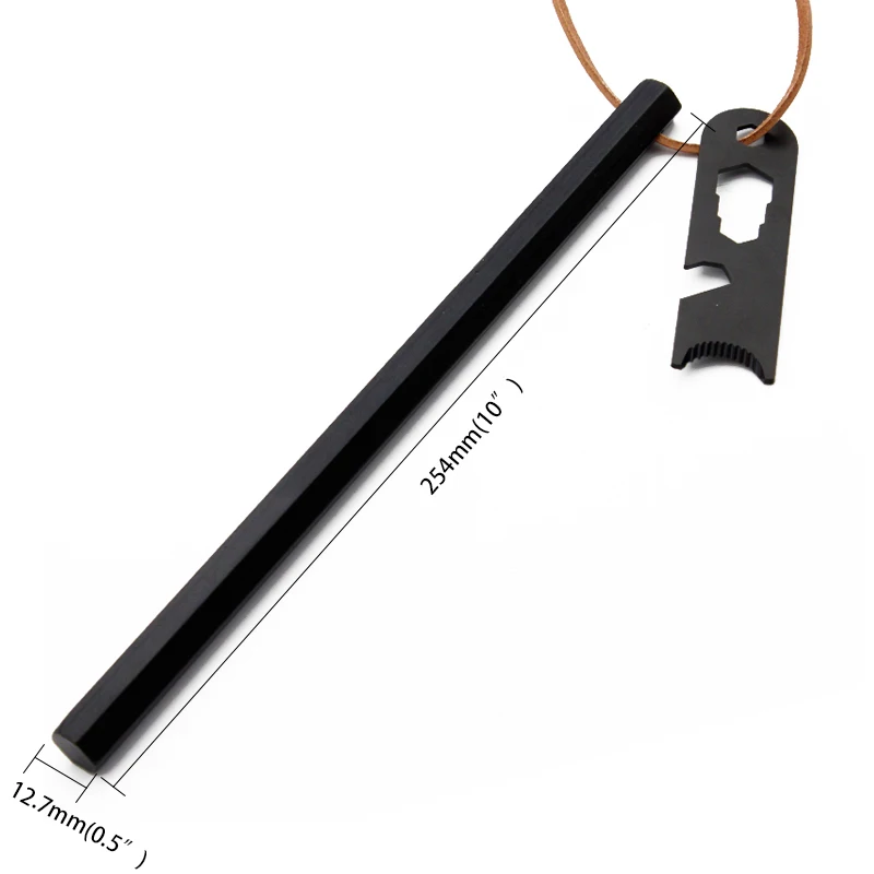 10inch Outdoor Camping Survival Magnesium Hexagon Ferrocerium Rod Ferro Flint and Steel Firestarter