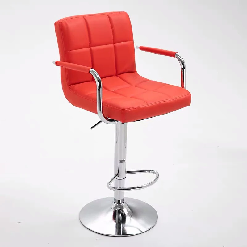 Wholesale PU leather swivel height nail spa adjustable bar stool  with armrest and footrest