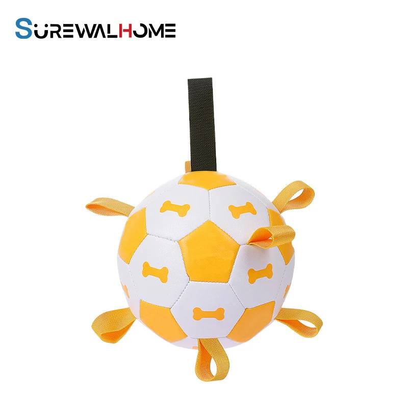 SUREWALHOME Dog Playing Football Toys Squeaky Outdoor Pet Toys Training Interactive Dog Toys