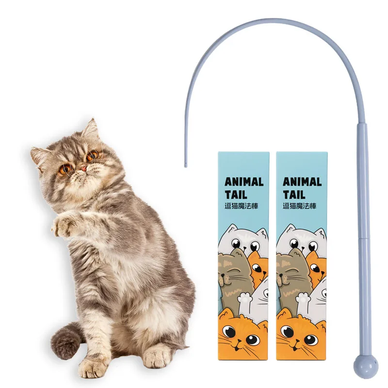 New rat tail silicone cat teaser simulation simulated rat tail long strip cat teaser self-excitement boredom cat toys