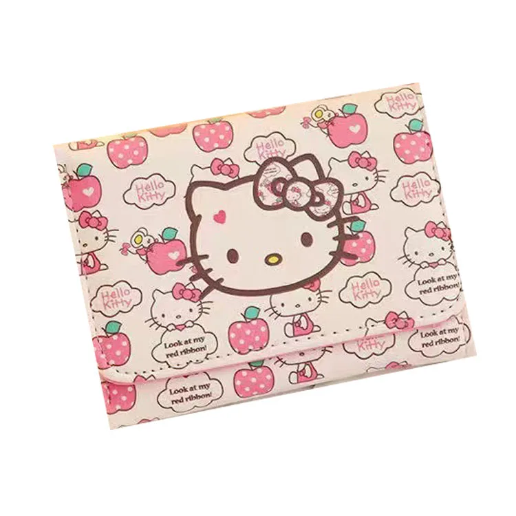 Kitty Short Women Wallets Zipper Purse Luxury Trendy Girls Coin Purse Cute Card Holder PU Leather Wallets