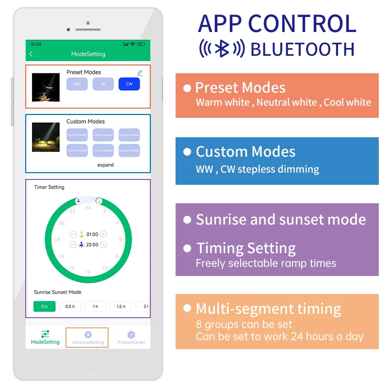 week aqua Mini7Pro cob aquarium led 2700k 4000k 6500k focusing spotlight smart aquarium light for fish tank aqwarium lights