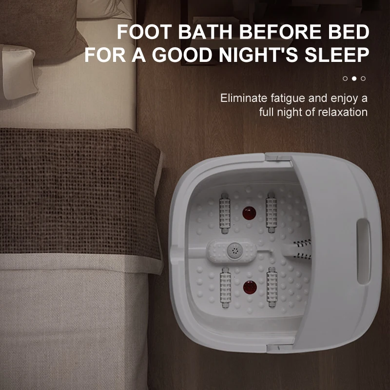 Home Use Electric pedicure machine bath foot basin massager with bubble Folding foot bath tub heating constant infrared