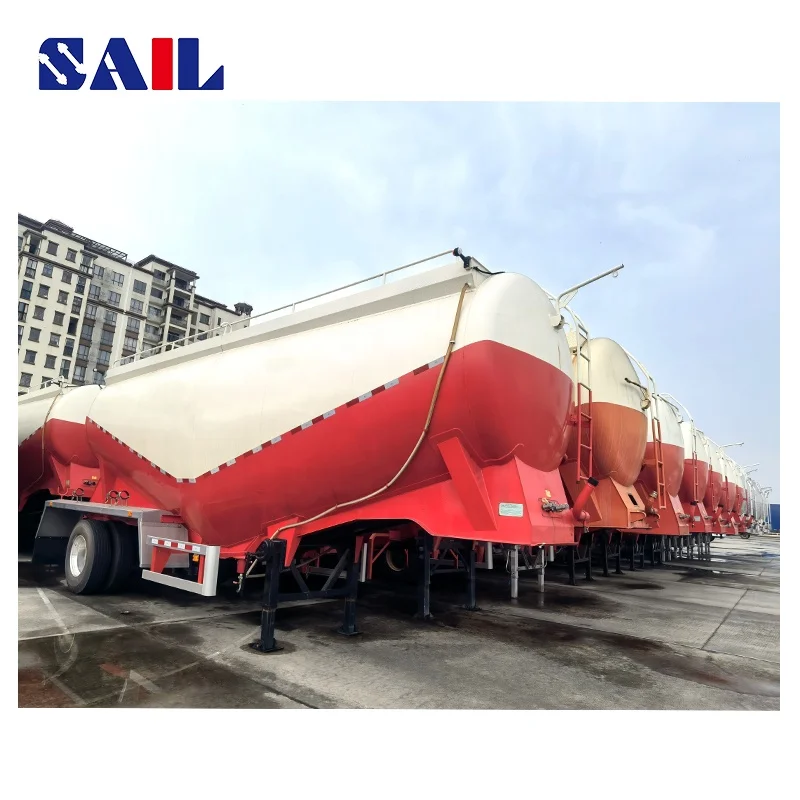 SAIL 3 Axles 65cbm 60 Ton Tanker Storage Dry Bulk Cement Tank Trailer With Pneumatic Semi Truck Trailers For Powder Transport