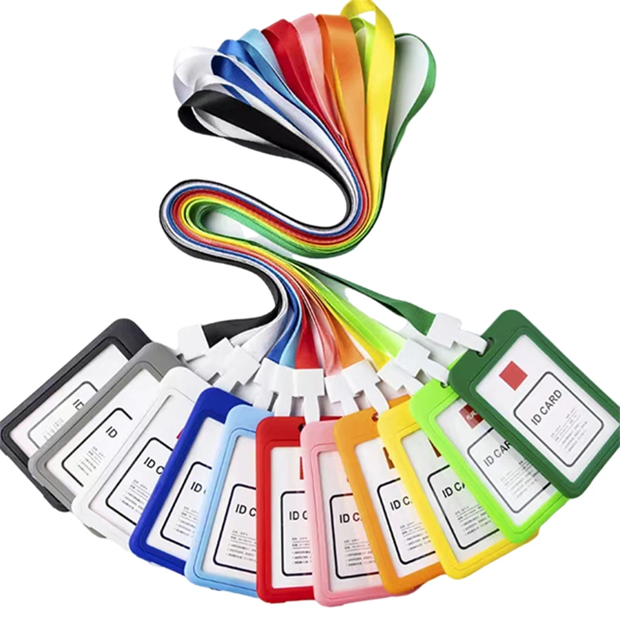 Aluminum ID Credit Name Students Doctor custom logo Holder Cover Business badge holder id card with lanyard