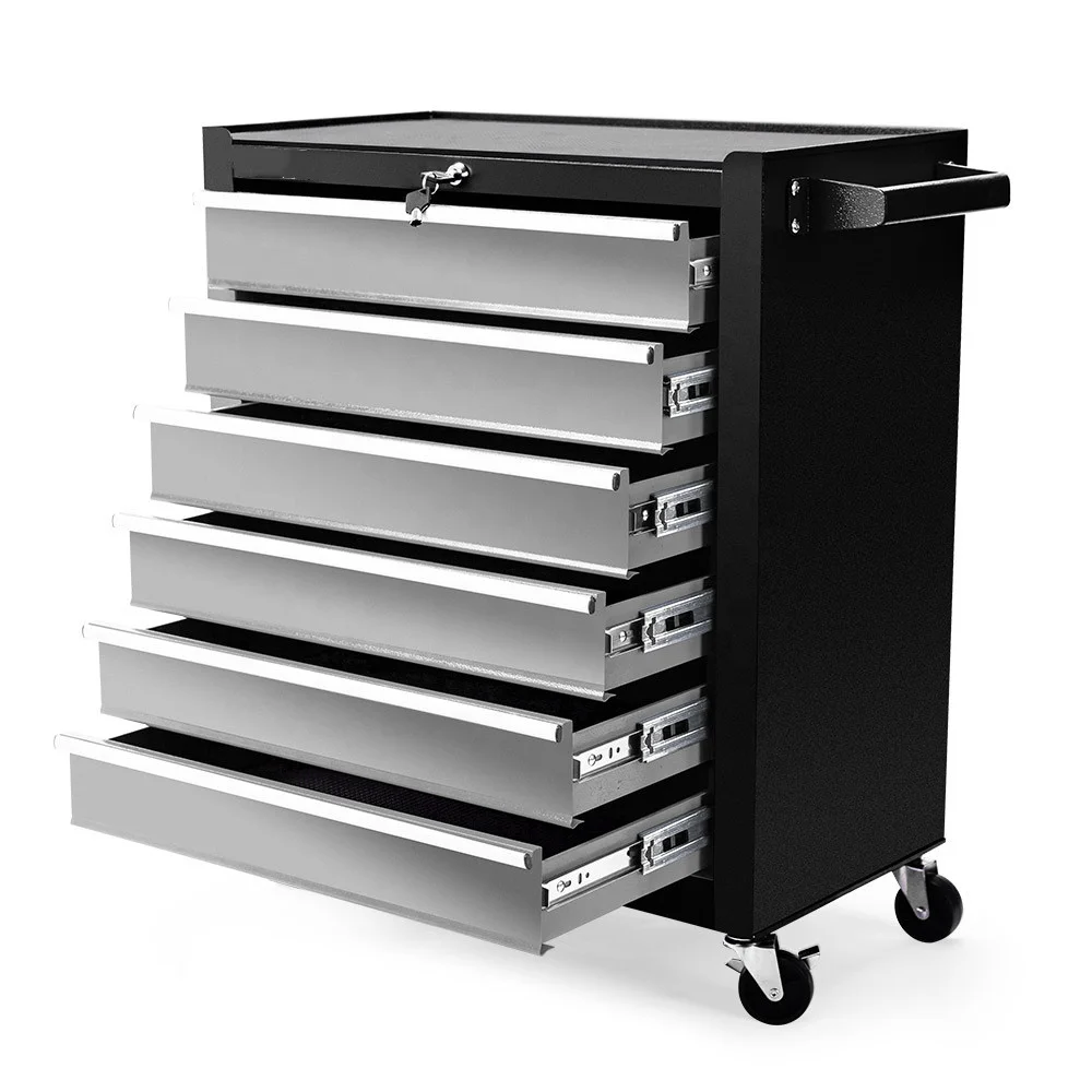 Big tool box with wheels 6 drawers storage tool chest cabinet toolbox for trolley tools set
