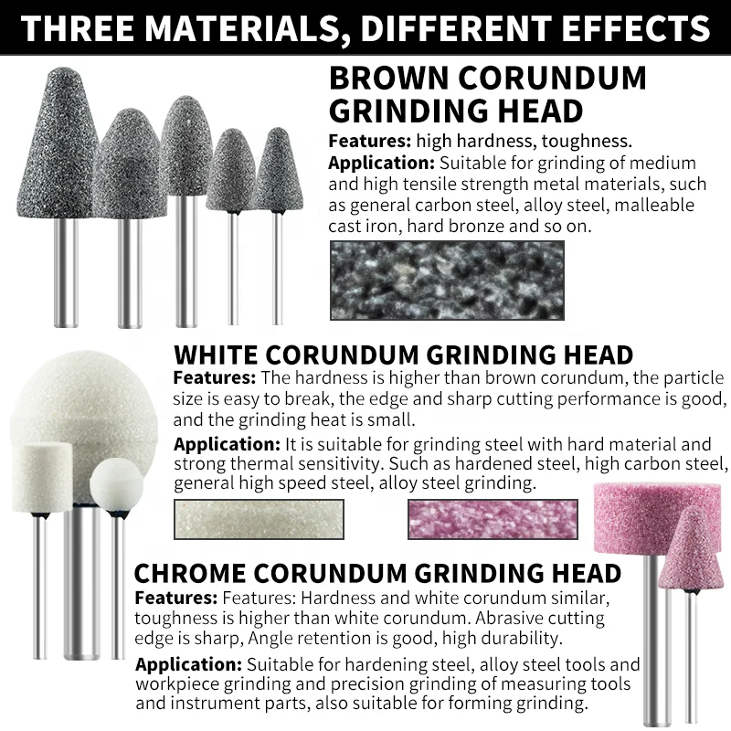10pcs Grinding Mounted Points with Abrasive Stones Customized ODM/OEM/OBM Support