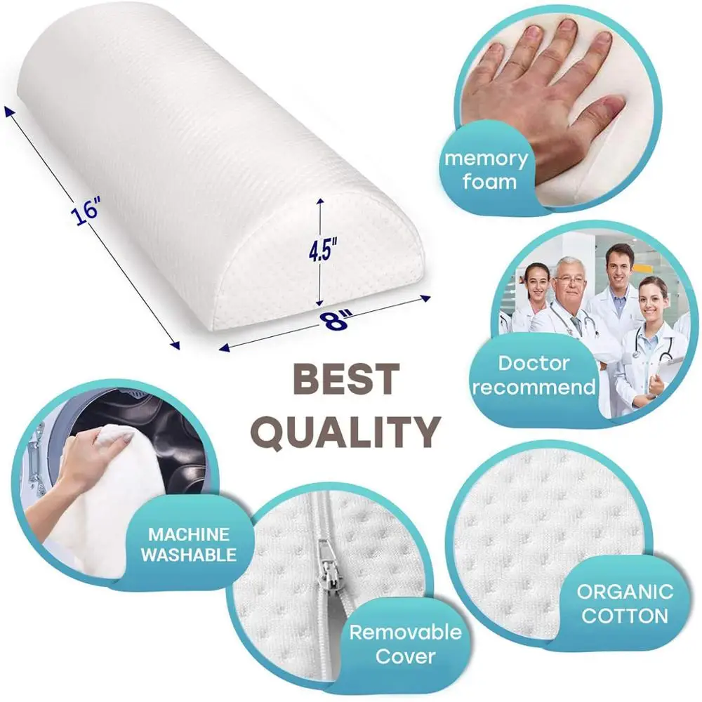 Semi-Roll Pillow,Half moon memory foam pillow/cushion