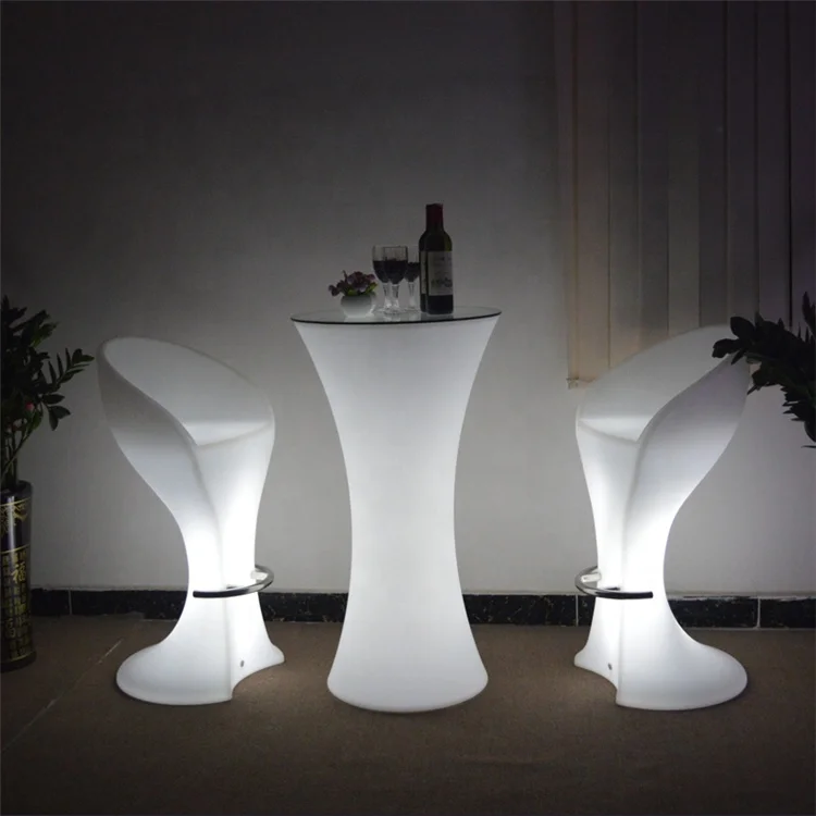 Electronic Component Transistor Plastic Rechargeable Led Cocktail Bar Table For Night Club