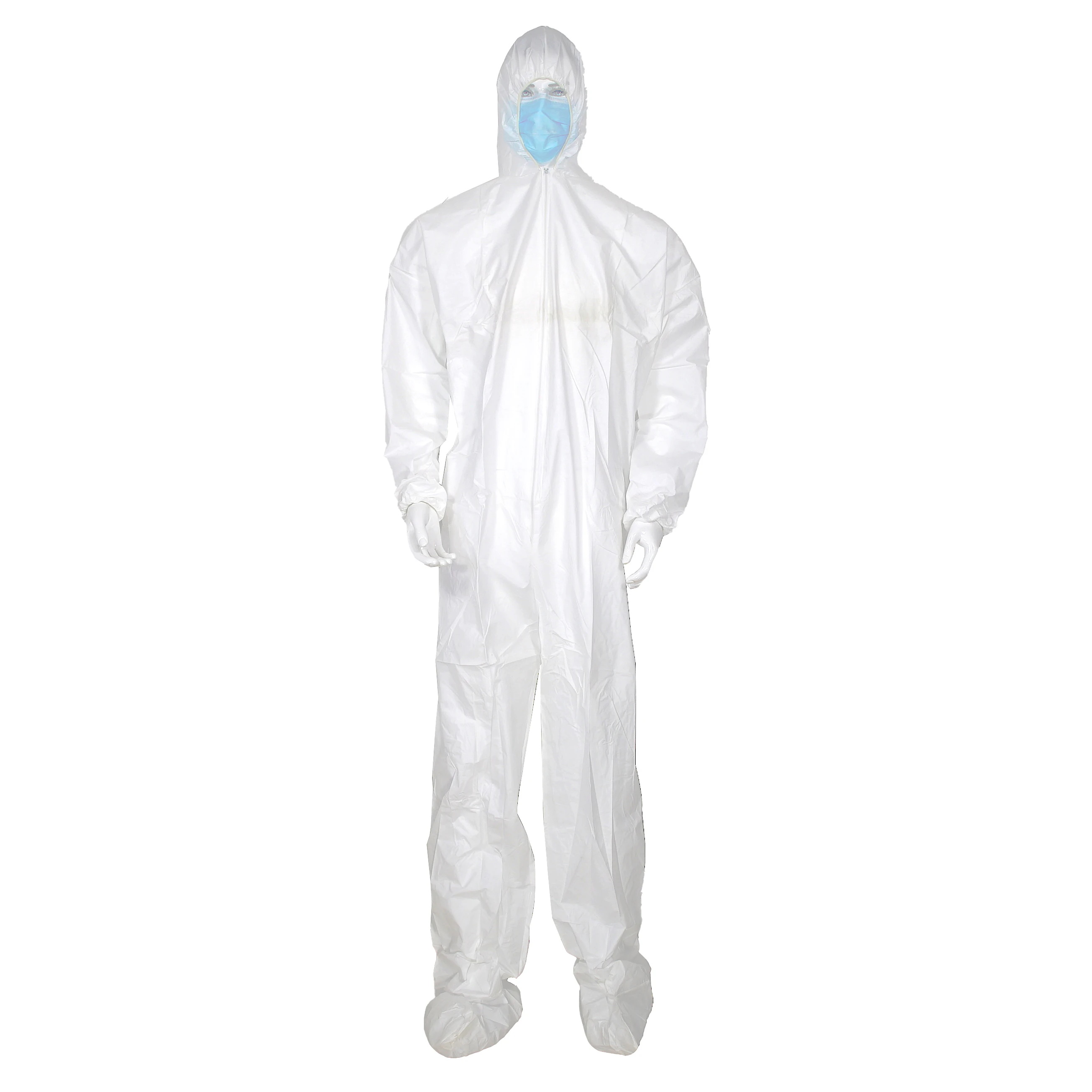 Disposable Microporous nonwoven medical protecting gown coverall suit with hood