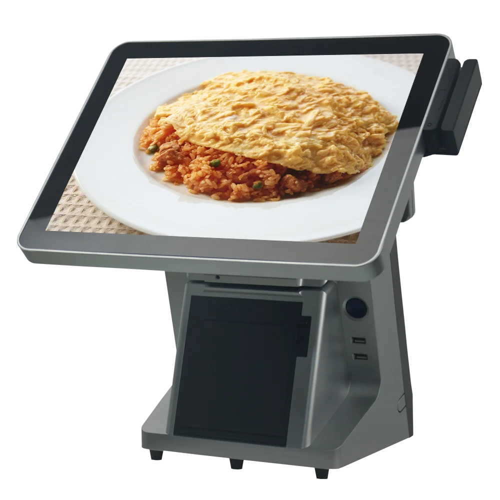 All In One Touch Screen Cash Register POS Windows 10 Restaurant 15Inch Intel Core I3 POS Terminal Machine with  Thermal Printer