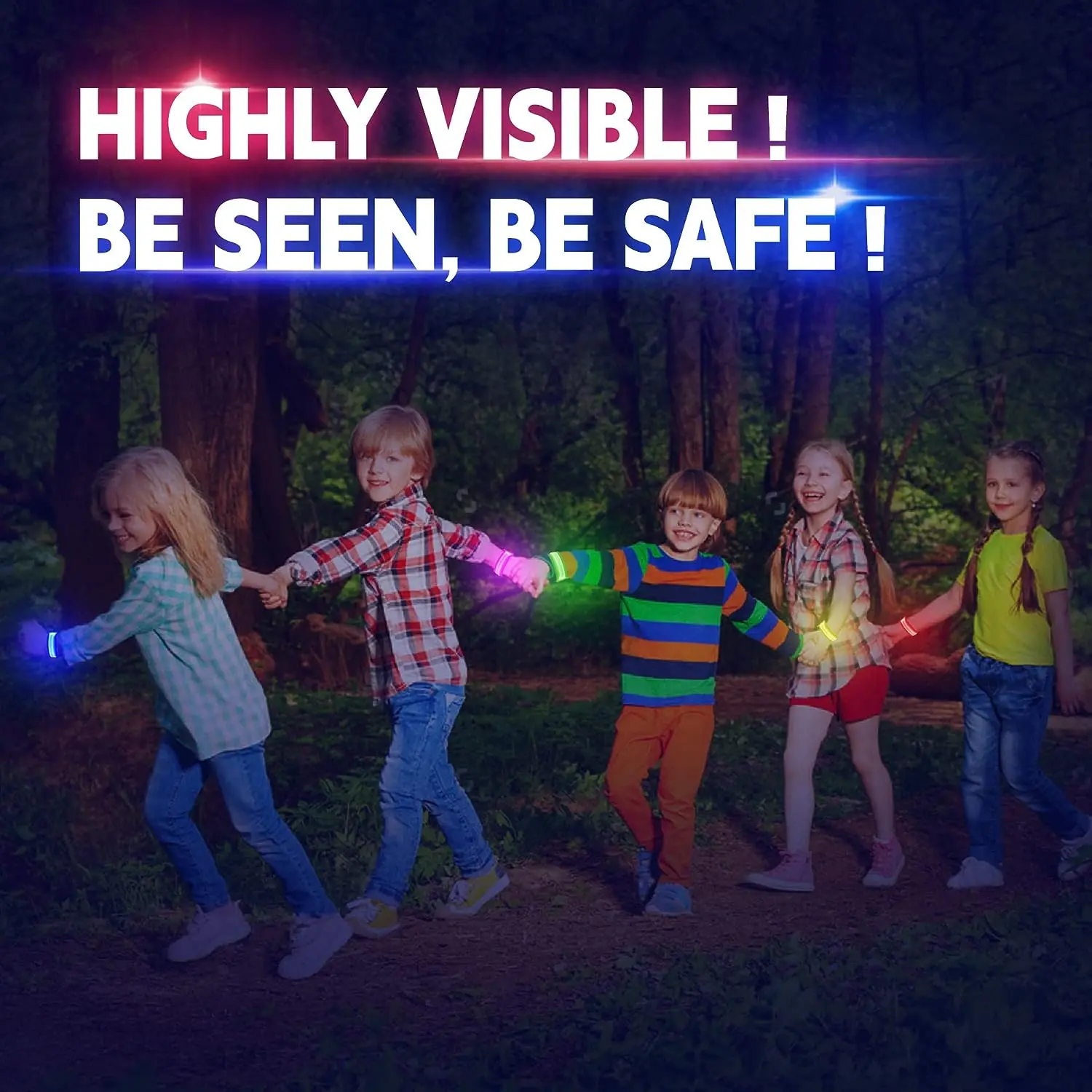 LED Bracelets Light Up Wristbands Glow Flashing Wristbands Party Supplies for Party Festivals Sports Camping Night Events