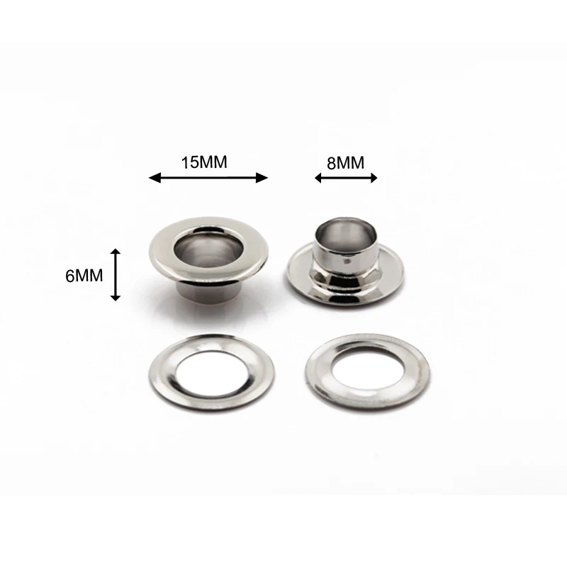 Eyelet factory 5mm tube inner sizes silver color brass copper eyelets for leather shoes clothing
