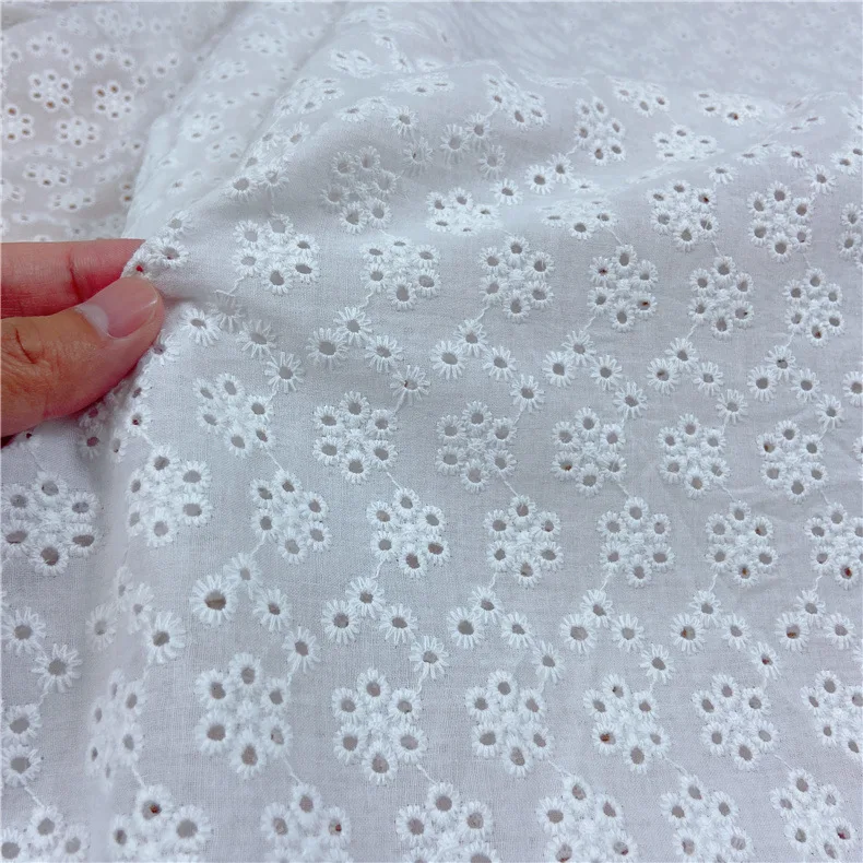 High quality 100% Cotton Voile Embroidered Fabrics for women and girls