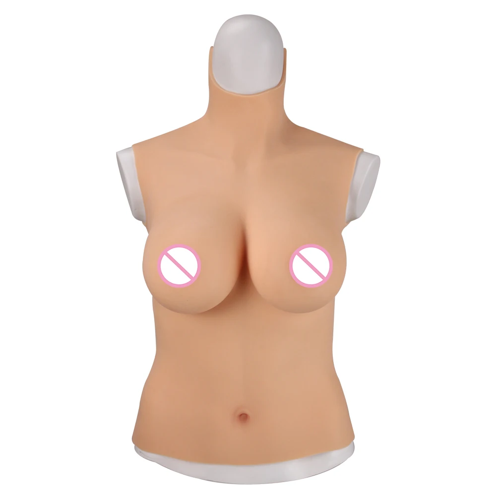 KnowU Hot Sale D Cup No Oil Halfings Body Long Silicone Breast Form with Silicone Boobs Breast Prosthetic for Transgenders