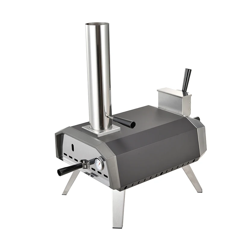 Outdoor Mini Wood Fired Portable 13 Inch Pellets Pizza Maker Stove 400 Degree pizza Oven with Chimney