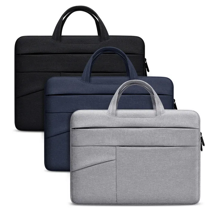 BUBM 13 14 15 inch Multiple Front Pouch Laptop Sleeve Bag Thicken Large Capacity Portable Laptop Case With Handle