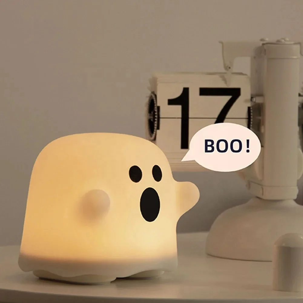 Ghost Night Lamp Cartoon Usb Rechargeable Sleeping Light Touch Sensor Bedroom For Kid Gift Children