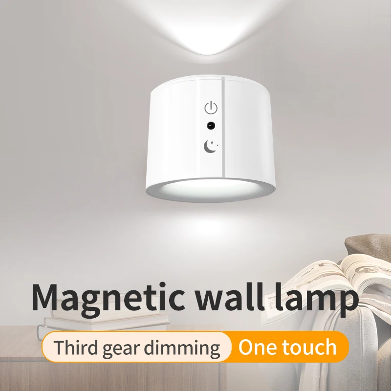 Smart LED Wall Sconces up and down Wall Mounted Lamp Ambiance Rechargeable Battery Operated Wall Light for Reading Bedside