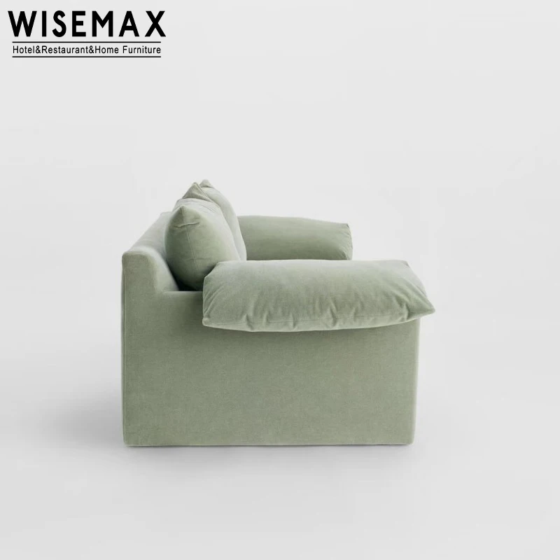 WISEMAX FURNITURE Factory Selling Green Living Room Sofas Soft Fabric Luxury Modern Sofa Set Furniture For 3 Seater