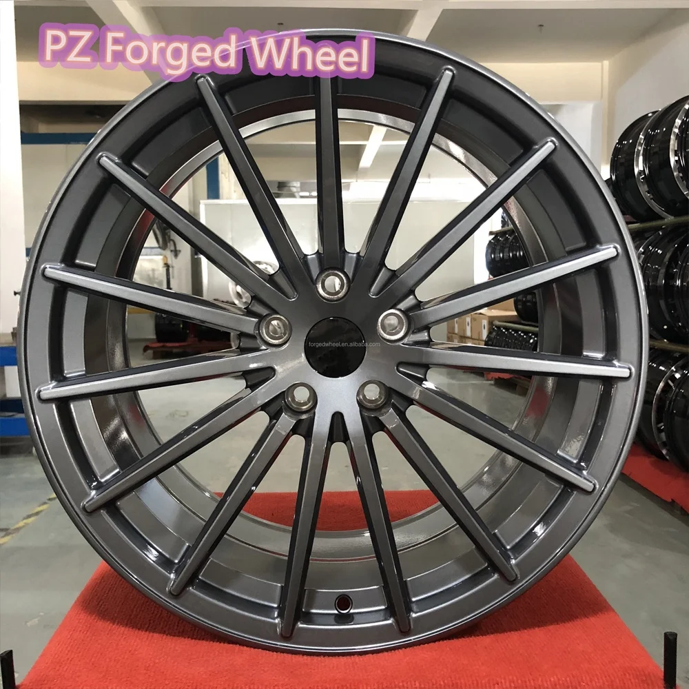 Pengzhen 19 21 21 22 inch  monoblock  gunmetal gray coated multi spoke rims passenger car rims 5x108 for  Lincoln