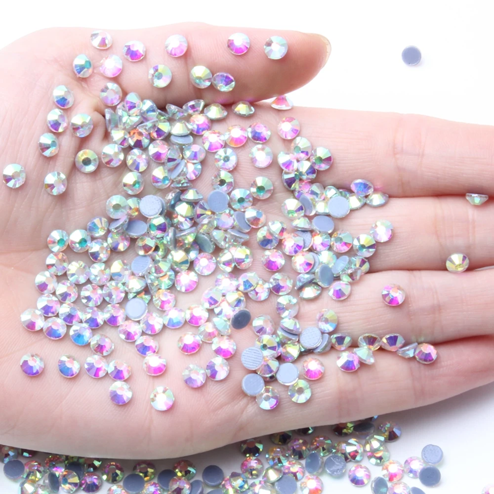 High Quality Crystal 1440pcs SS16 Hot-fix Rhinestones Crystal AB Flat Back Hot Fix Glass Rhinestone For Iron On Jeans